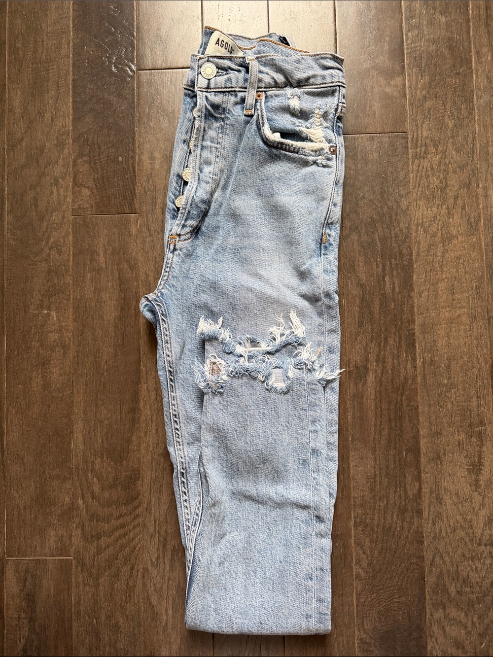 AGOLDE Raw Hem Button-Fly Nico Skinny